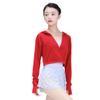 118120006 Adult Long Sleeve Ballet Hoodie Warm Ups Dance Practise Sweaters (S 160, Red) view 2
