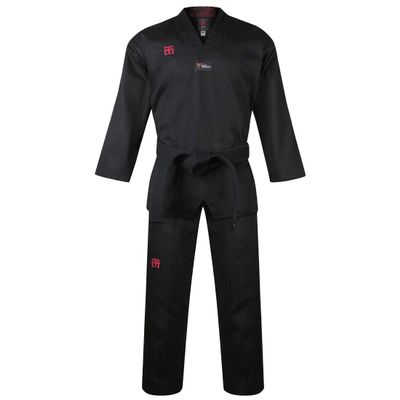 MOOTO Korea Taekwondo BS4.5 Color Uniform 3 Colors(Black,Red,Blue) TKD MMA Martial Arts Karate Hapkido Judo JIU-Jitsu (120(Height:120~129cm)(3.93~4.23ft), 1.Black)