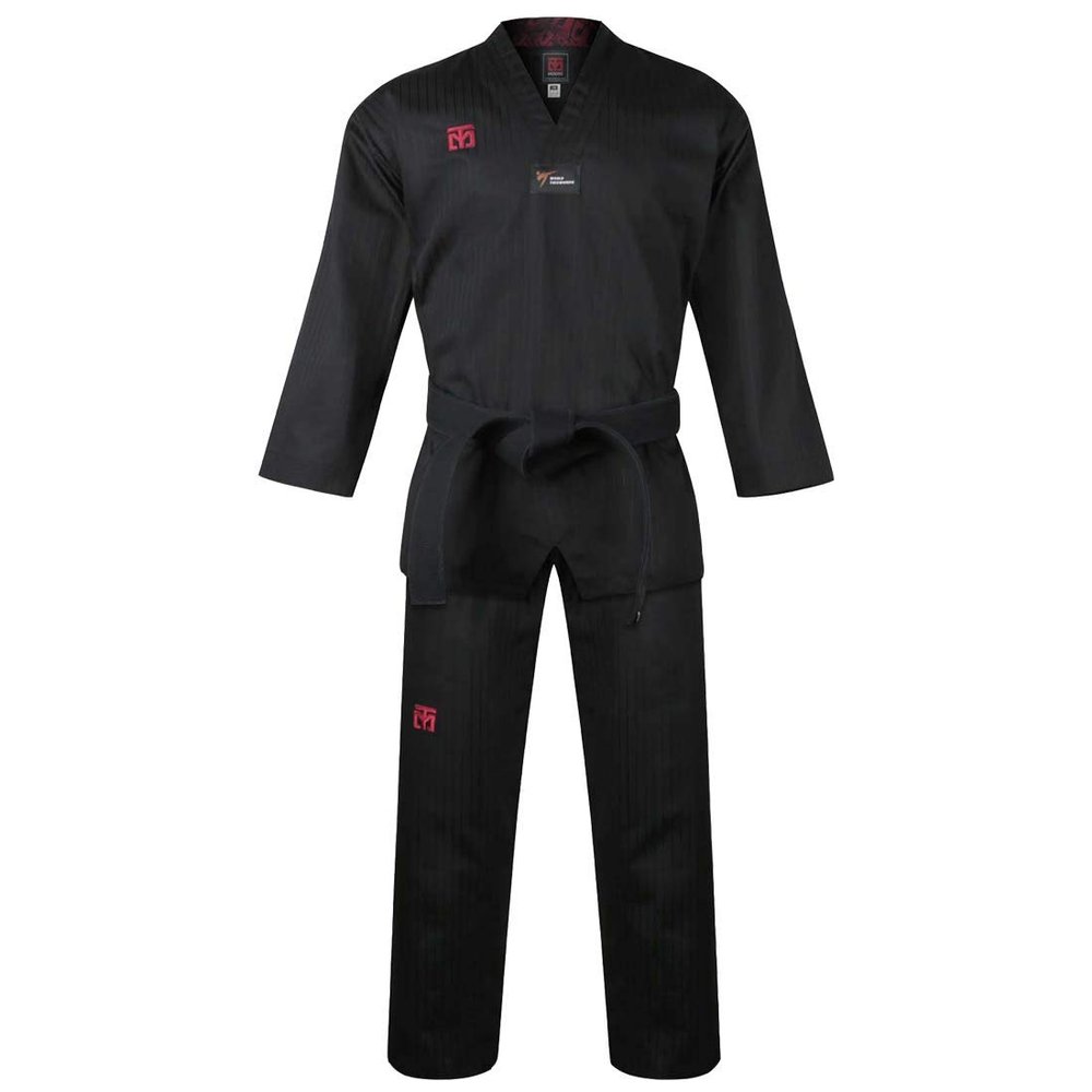 MOOTO Korea Taekwondo BS4.5 Color Uniform 3 Colors(Black,Red,Blue) TKD MMA Martial Arts Karate Hapkido Judo JIU-Jitsu (130(Height:130~139cm)(4.27~4.56ft), 1.Black)