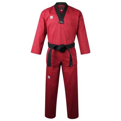 MOOTO Korea Taekwondo BS4.5 Color Uniform 3 Colors(Black,Red,Blue) TKD MMA Martial Arts Karate Hapkido Judo JIU-Jitsu (210(Height:210~219cm)(6.88~7.19ft), 2.Red)