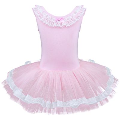 Agoky Girls Sequined Sleeveless Ballet Dance Leotard Tutu Skirted Dress Costumes Pink Dancer 3-4