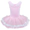 Agoky Girls Sequined Sleeveless Ballet Dance Leotard Tutu Skirted Dress Costumes Pink Dancer 3-4 view 1