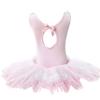 Agoky Girls Sequined Sleeveless Ballet Dance Leotard Tutu Skirted Dress Costumes Pink Dancer 3-4 view 2