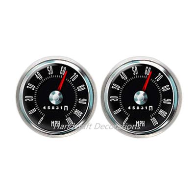 HandcraftDecorations Speedometer Earrings Stud Earrings Jewelry,Fine Art Stud Earrings Jewelry Car Photo Jewelry Glass Earrings Gift.F238 (E1)