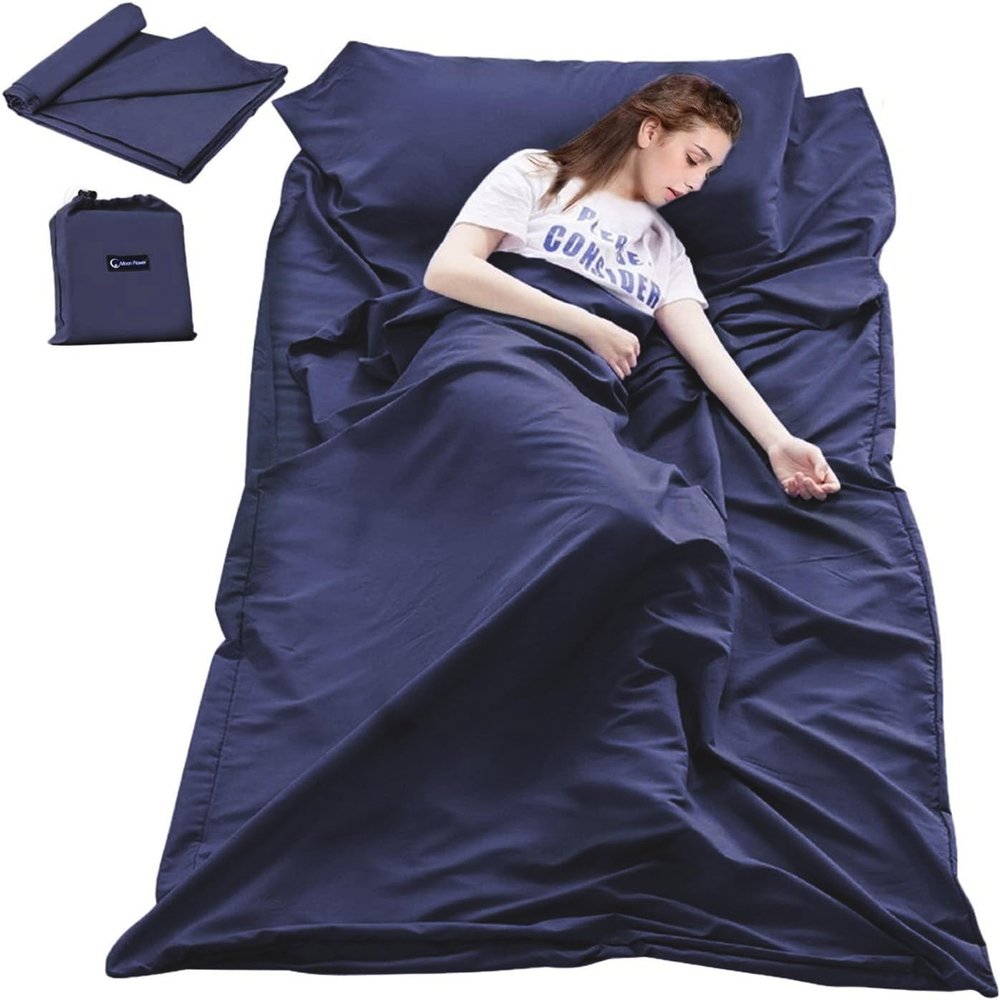 Sleeping Bag Liner Travel Sheets for Hotel Camping Sheets Travel Bed Sheets for Hotel Lightweight Single &Double Compact Sleeping Bag Sack Breathable Travel Sleeping Bag for Hotels Adult Compact Sacks