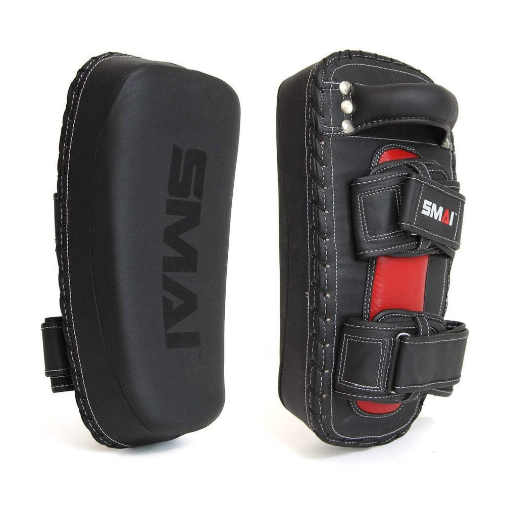 SMAI Elite85 Muay Thai Pads (Pair) - Leather Kickboxing, MMA, Karate and Martial Arts Strike Shield, Punch and Kick Protection Training Gear - Made for Men, Women and Youth