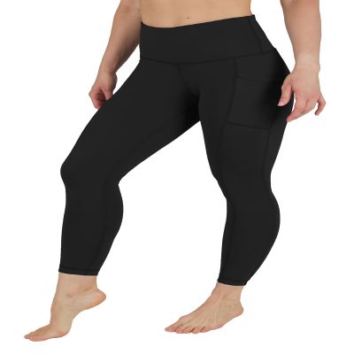 90 Degree By Reflex Tummy Control Leggings High Waisted Squat Proof Ankle Workout Running Yoga Pant - Black - XS