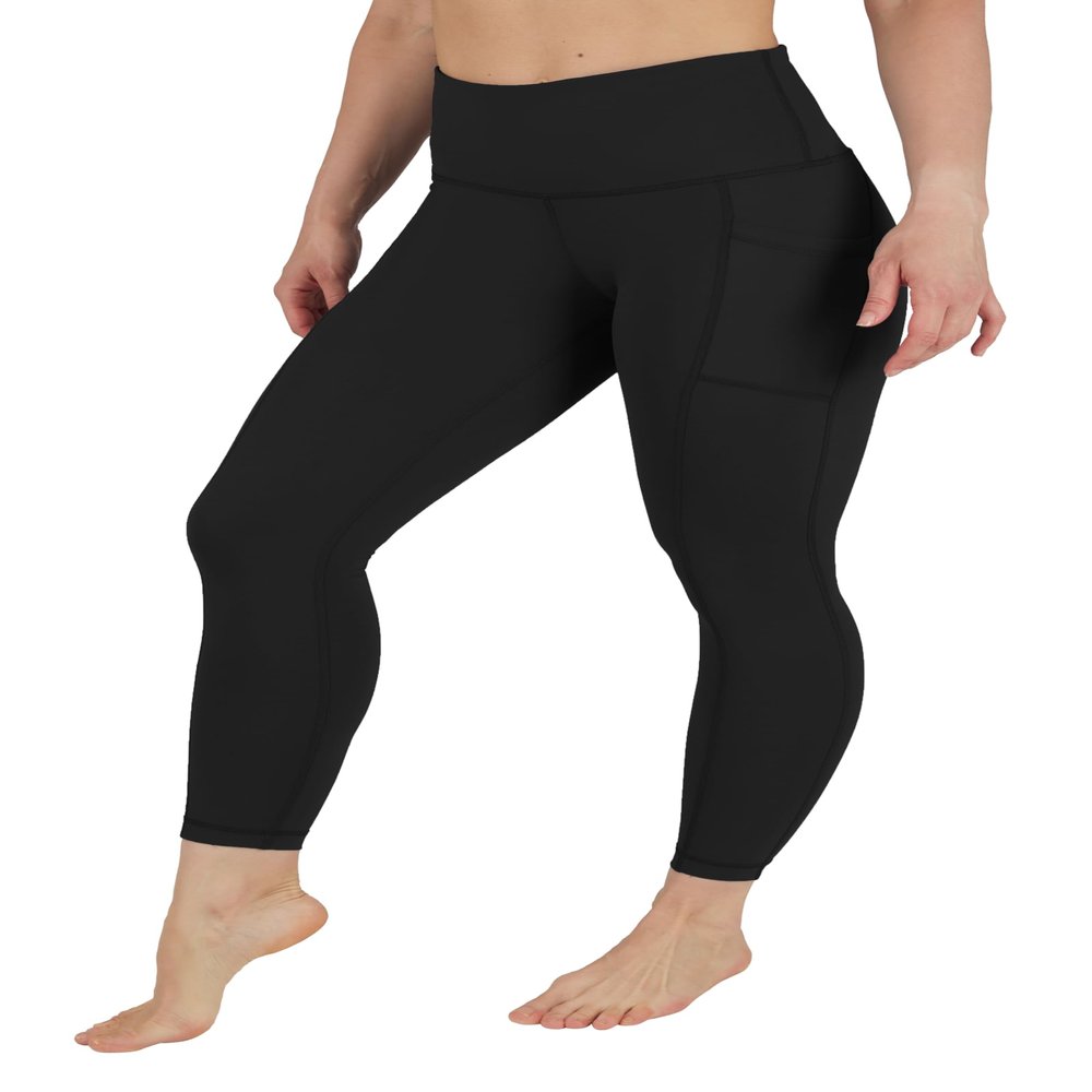 90 Degree By Reflex Tummy Control Leggings High Waisted Squat Proof Ankle Workout Running Yoga Pant - Black - XS