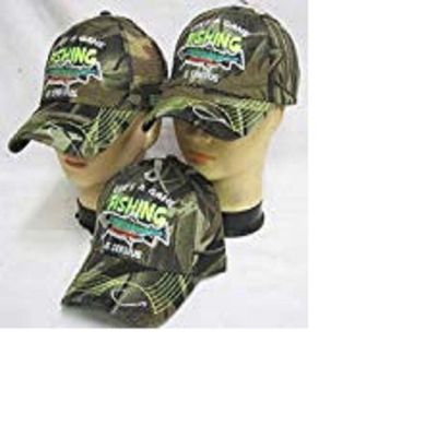 Life's A Game Fishing is Serious Trout Camouflage Mesh Embroidered Cap Hat 938A