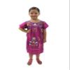 Ethnic Identity Embroidered Puebla Mexican Dress for Girls, Handmade Traditional Mexican Dress for Girls, Cotton Floral Girls Mexican Dress for Toddlers, 4T, Electric Purple view 1