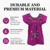 Ethnic Identity Embroidered Puebla Mexican Dress for Girls, Handmade Traditional Mexican Dress for Girls, Cotton Floral Girls Mexican Dress for Toddlers, 4T, Electric Purple view 4