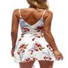 CASURESS Women Dress Summer V Neck Mini Floral Print Swing Dress Sleeveless Spaghetti Strap Skater Dresses with Belt view 2