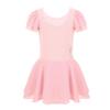 Agoky Kids Girls Tank Top Sleeveless Gymnastics GYM Ballet Dance Leotard Tutu Dress Jumpsuit Pink Flutter Sleeve 3-4 view 1