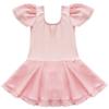 Agoky Kids Girls Tank Top Sleeveless Gymnastics GYM Ballet Dance Leotard Tutu Dress Jumpsuit Pink Flutter Sleeve 3-4 view 3
