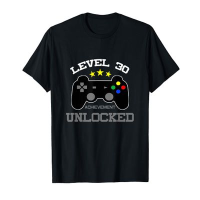30th Birthday - Level 30 Achievement Unlocked Nerdy 30 T-Shirt