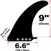9" US Box Center fin Hard Dolphin Replacement for Longboard SUP Stand up Paddleboard River Lake Surf airSUP AIR7 Skeg (Black) view 2