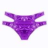 YiZYiF Women's Metallic Booty Shorts Low Rise Strappy Bikini Briefs Underpants Purple One Size view 4