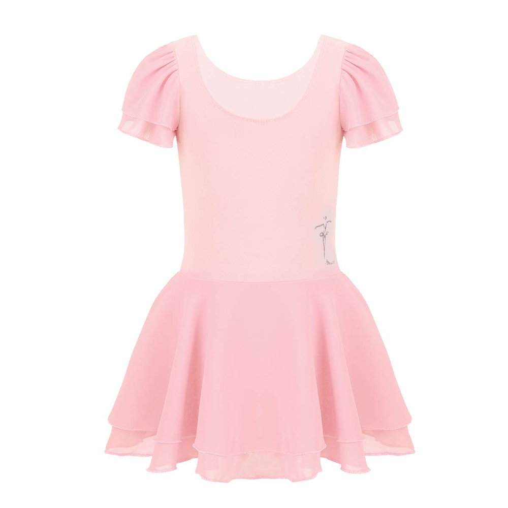Agoky Kids Girls Tank Top Sleeveless Gymnastics GYM Ballet Dance Leotard Tutu Dress Jumpsuit Pink Flutter Sleeve 10-12