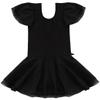 Agoky Kids Girls Tank Top Sleeveless Gymnastics GYM Ballet Dance Leotard Tutu Dress Jumpsuit Black Flutter Sleeve 10-12 view 3