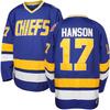 Phoneutrix Hanson Brothers Charlestown Chiefs 16 Jack 17 Steve 18 Jeff Slap Shot Movie Hockey Jersey Blue (17 Blue, Large) view 1