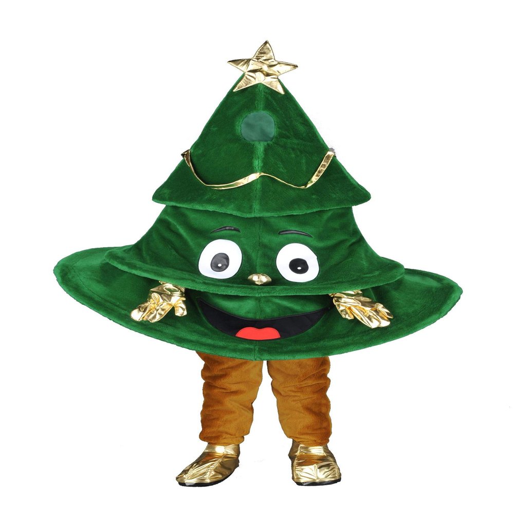 rushopn Christmas Xmas Tree Mascot Costume with Golden Star