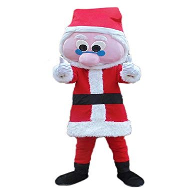rushopn Blue Glasses Father Christmas Santa Claus Xmas Mascot Costume