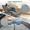 Willpo CertiPUR-US Memory Foam Camping Mattress - Dual Interchangeable Washable Covers Included, Lightweight Portable Sleeping Pad with Travel Bag for Tents, Guest Beds, Home - Gray, Small Single view 2