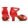 SWDZM Women's Latin Dance Shoes Satin Ballroom Salsa Performence Practice Dance Shoes,Heel-5CM,EM213 Red 8.5 US view 4