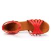 SWDZM Women's Latin Dance Shoes Satin Ballroom Salsa Performence Practice Dance Shoes,Heel-7CM,EM213 Red 8 US view 3