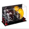 Better Display Cases Acrylic Double Mini - Miniature (not Full Size) Football Helmet or Mini Goalie Mask Display Case with Mirror Case, Red Risers and Black Base (A019-RR) view 1