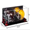 Better Display Cases Acrylic Double Mini - Miniature (not Full Size) Football Helmet or Mini Goalie Mask Display Case with Mirror Case, Red Risers and Black Base (A019-RR) view 2