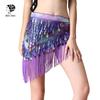 Belly Dance Hip Scarf - Hip Skirt Sequin Belly Dancing Belt Triangle Shawl Tassel Belts Waist Chain for Women/Girls(Purple) view 2