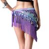 Belly Dance Hip Scarf - Hip Skirt Sequin Belly Dancing Belt Triangle Shawl Tassel Belts Waist Chain for Women/Girls(Purple) view 4