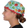 Multi Colored Ornaments with Red Ties - Cotton Unisex Classic Surgical Style Scrub Cap with Sweatband - 100% Cotton - Made in The USA! view 2