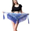 Belly Dance Hip Scarf - Hip Skirt Sequin Belly Dancing Belt Triangle Shawl Tassel Belts Waist Chain for Women/Girls(Blue)