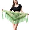 Belly Dance Hip Scarf - Hip Skirt Sequin Belly Dancing Belt Triangle Shawl Tassel Belts Waist Chain for Women/Girls(Green) view 1