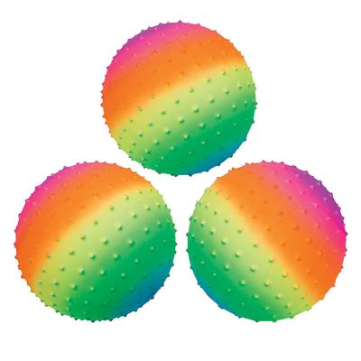 Fun Express Rainbow Spike Ball - 12 Pieces - Educational and Learning Activities for Kids