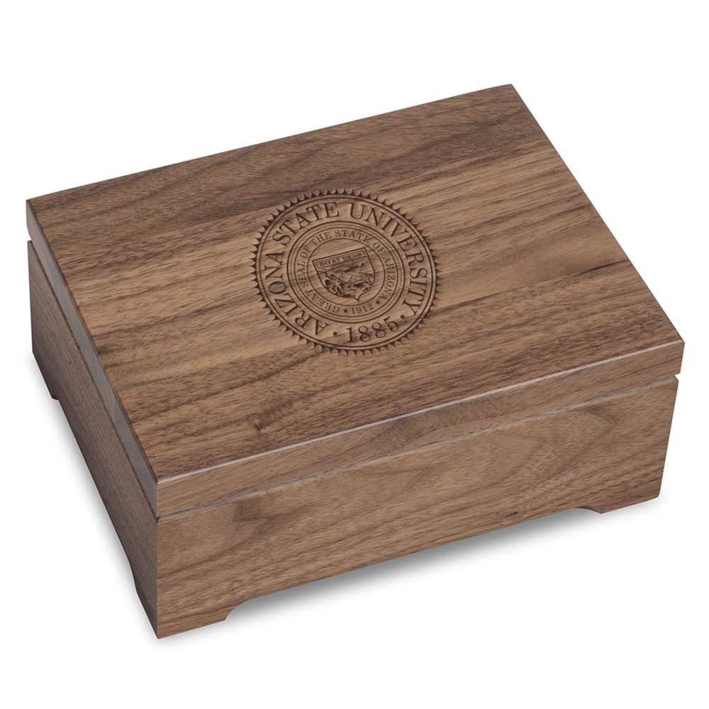 M. LA HART Arizona State Solid Walnut Desk Box