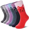 DYW Kids Merino Wool Hiking Socks Toddlers Boys Girls Winter Warm Thick Thermal Soft Cozy Crew Boot Socks 6 Pairs (6 Pairs Cat A, 4-7 Years) view 1