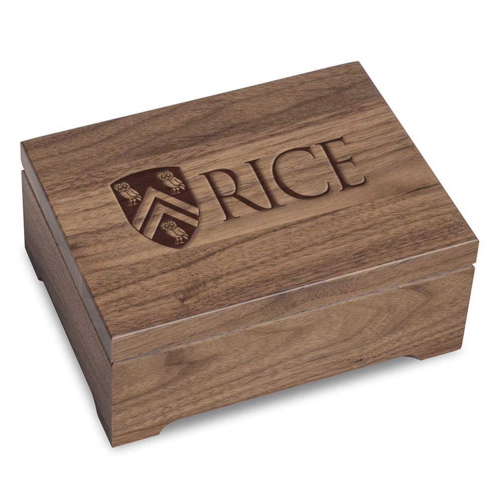 M. LA HART Rice University Solid Walnut Desk Box
