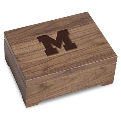 M. LA HART University of Michigan Solid Walnut Desk Box