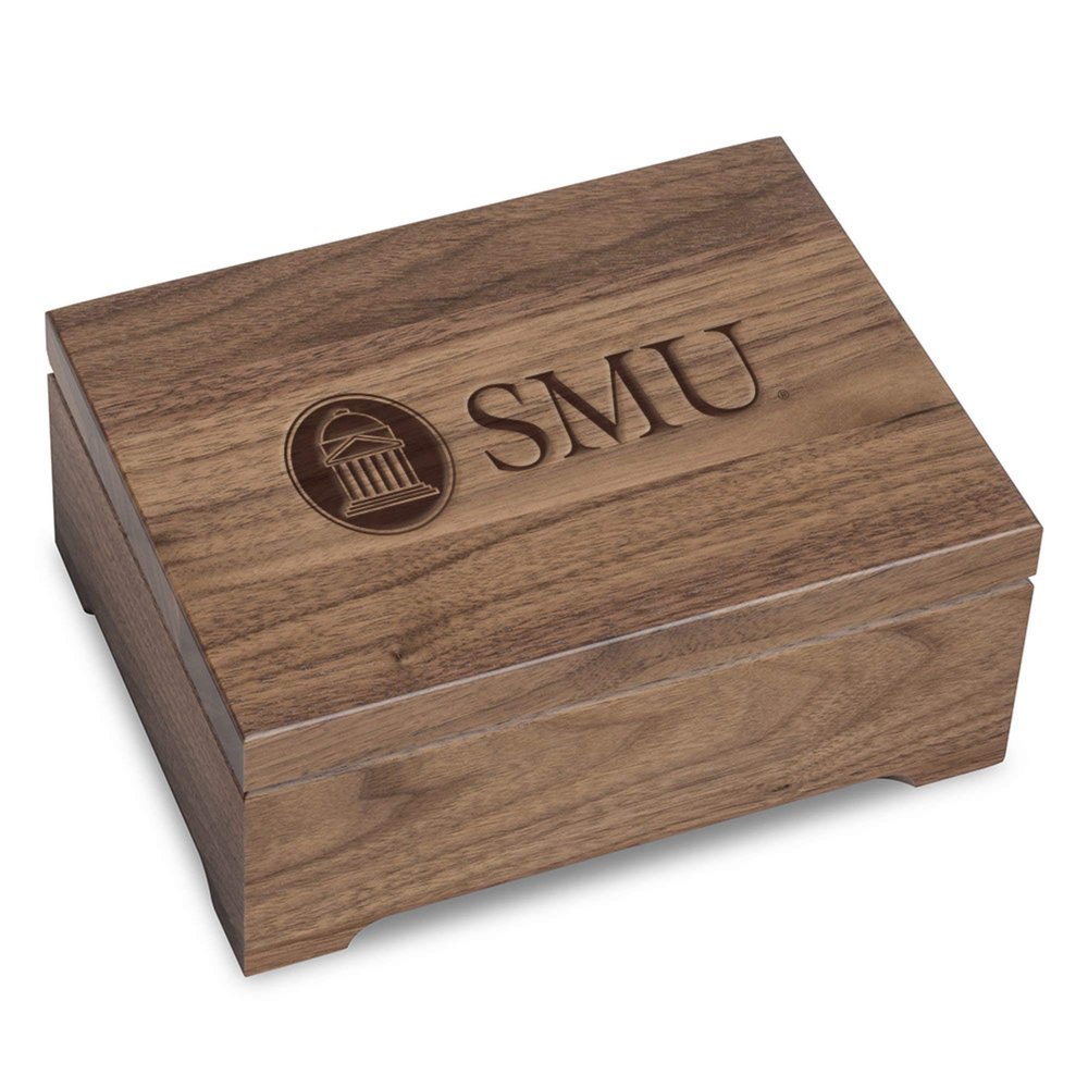 M. LA HART Southern Methodist University Solid Walnut Desk Box