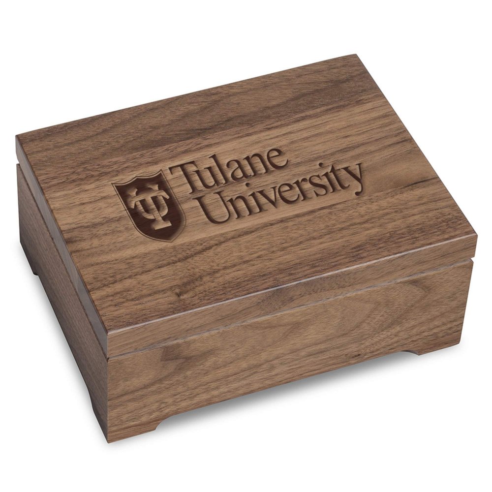 M. LA HART Tulane University Solid Walnut Desk Box