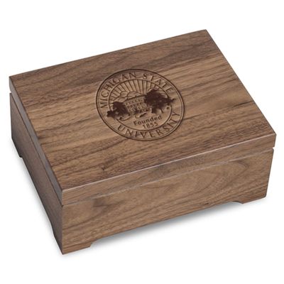 M. LA HART Michigan State University Solid Walnut Desk Box