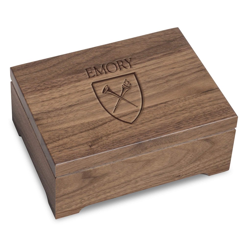 M. LA HART Emory University Solid Walnut Desk Box