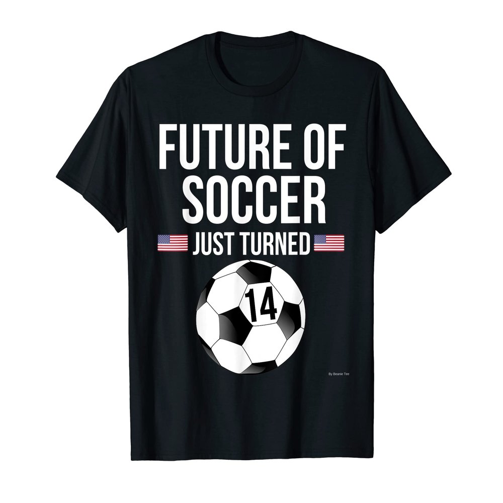 14th Birthday Soccer T Shirt 14 Year Old Birthday Gift T-Shirt