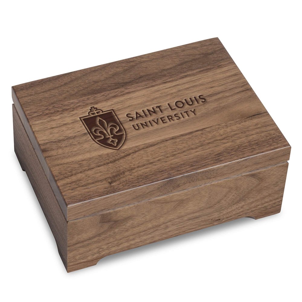 M. LA HART Saint Louis University Solid Walnut Desk Box