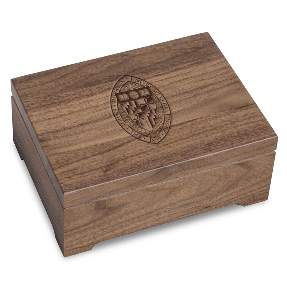 M. LA HART Johns Hopkins University Solid Walnut Desk Box