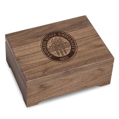 M. LA HART Florida State University Solid Walnut Desk Box