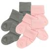 Babysoy Newborn Baby Girl Gripper Socks - Toddler Ankle Non-Slip Socks with Grips- Pack of 4s (0-6 Months, Thunder/Peony) view 1